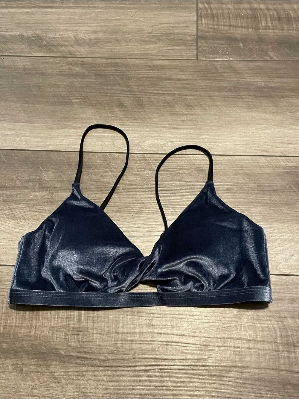 Navy Blue Velvet Bikini Set Size Medium